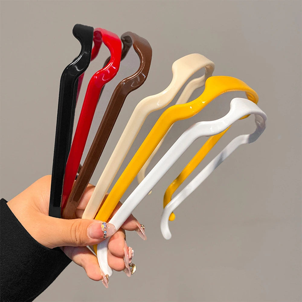 1/3pcs Women Square Glasses Headband Coloful Invisible Fixed Hair Clips Wave Curly Hair Ties Temples Headband Accessories