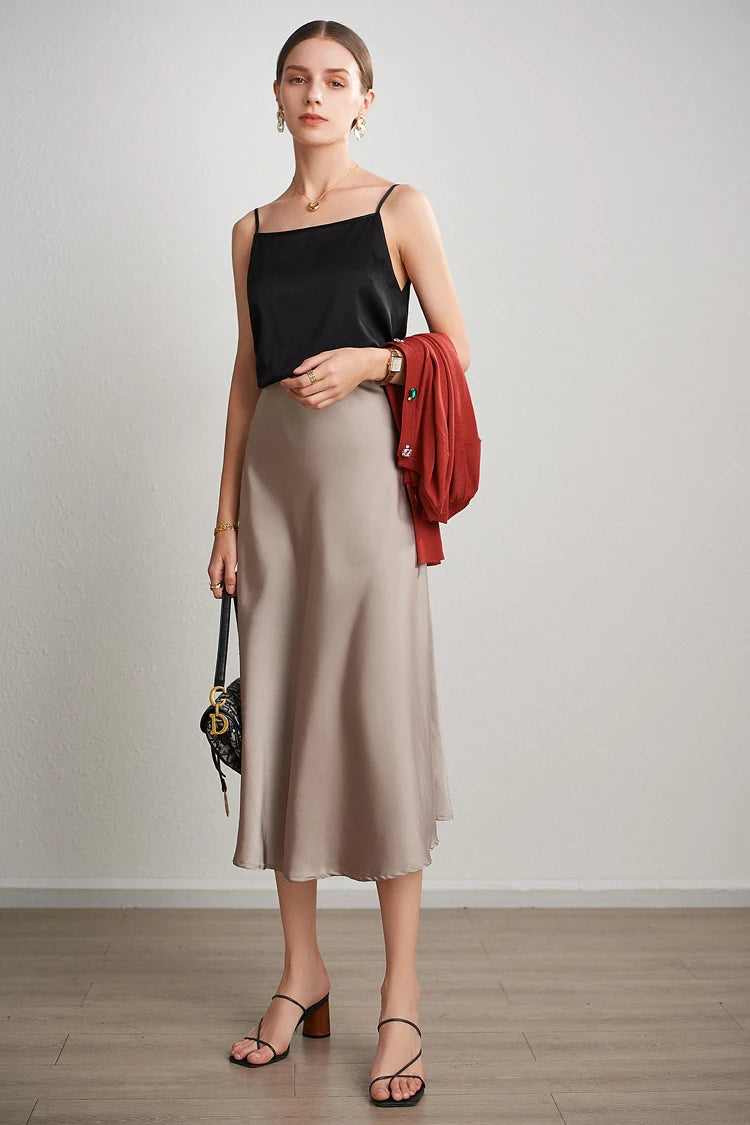 SuyaDream, Women 100%Real Silk Camisoles, 19MM, Solid Cozy Camis, 2024 Spring Summer Basic T shirts, White, Pink, Beige