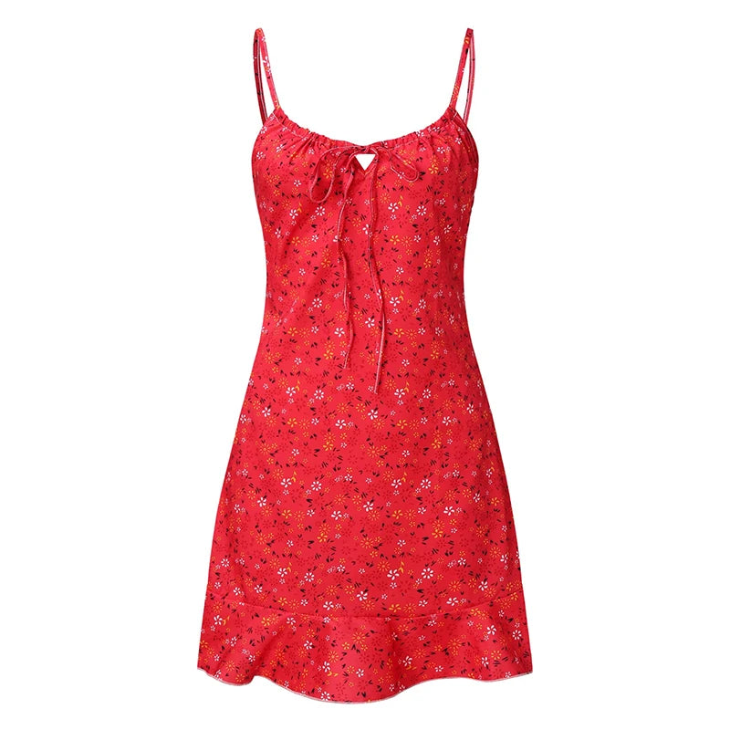 Women's Sexy Casual Home Small Floral Camisole Dress Summer Comfortable Skirt Badiee Stylez
