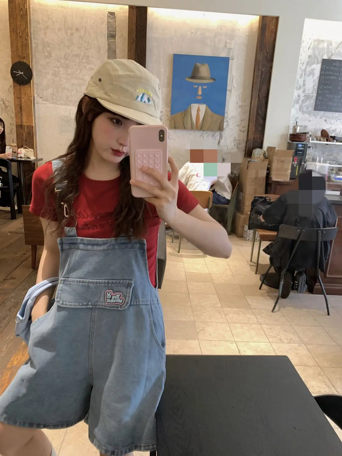 Denim Jumpsuit Rabbit Ears Cute Girl Chic Wide Legs High Waist Loose Korean Japan High Street Solid Jump Suits Women