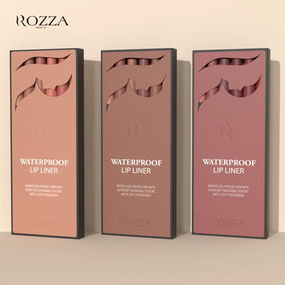 Rozza Waterproof Lip Liner Pencil Set, Weightless Precise Liner with Super Soft Blendable Texture Matte Soft