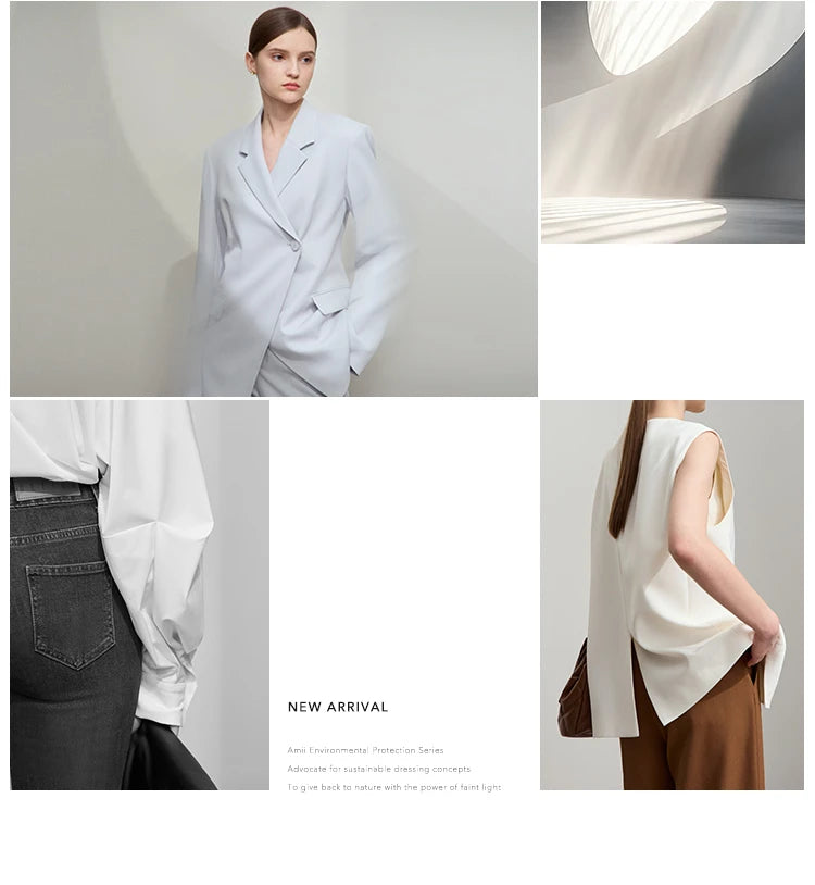 AMII Minimalist Blue Jeans Women 2025 Summer New Versatile Denim Wide Leg Pants Low Waist Thin Casual Loose Trousers 12542121