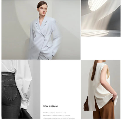 AMII Minimalist Blue Jeans Women 2025 Summer New Versatile Denim Wide Leg Pants Low Waist Thin Casual Loose Trousers 12542121