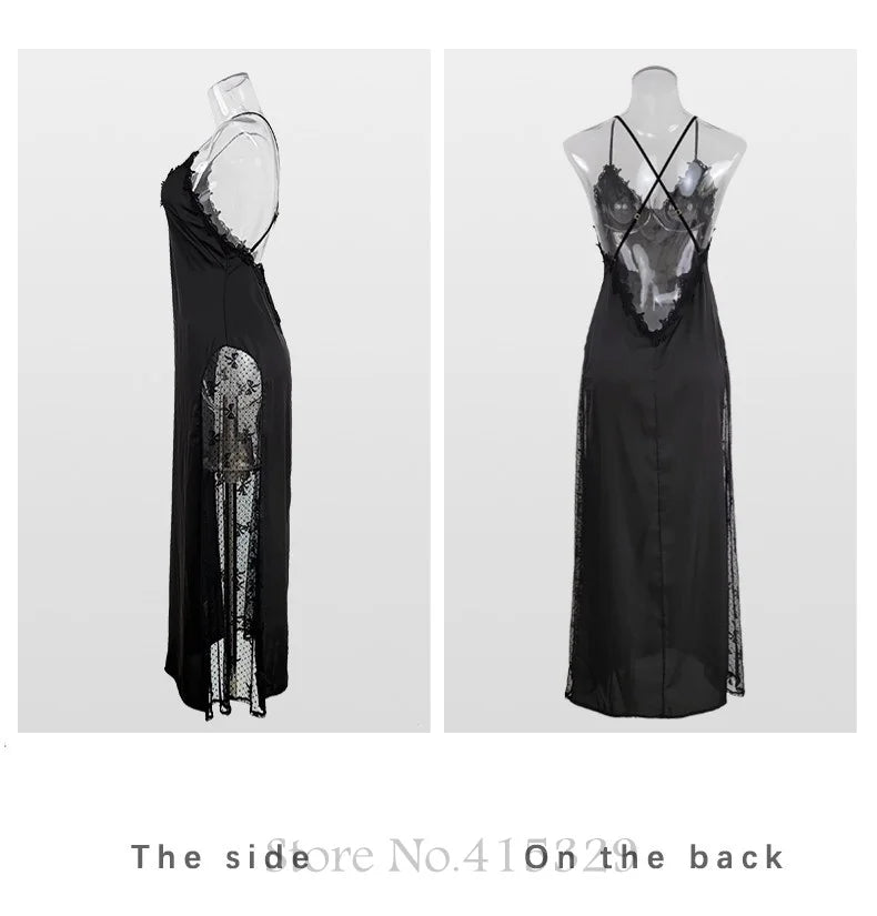 Wedding Bride Robe Set Women Sexy Lace Patchwork Nightgown Long Kimono Bath Gown Loose Suspender Nightdress Intimate Lingerie