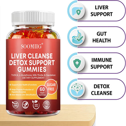 SOOMIIG Liver Cleanse Detox Gummies + Liver Nutrients with Milk Thistle Extract To Help Cleanse, Detoxify and Purify The Liver