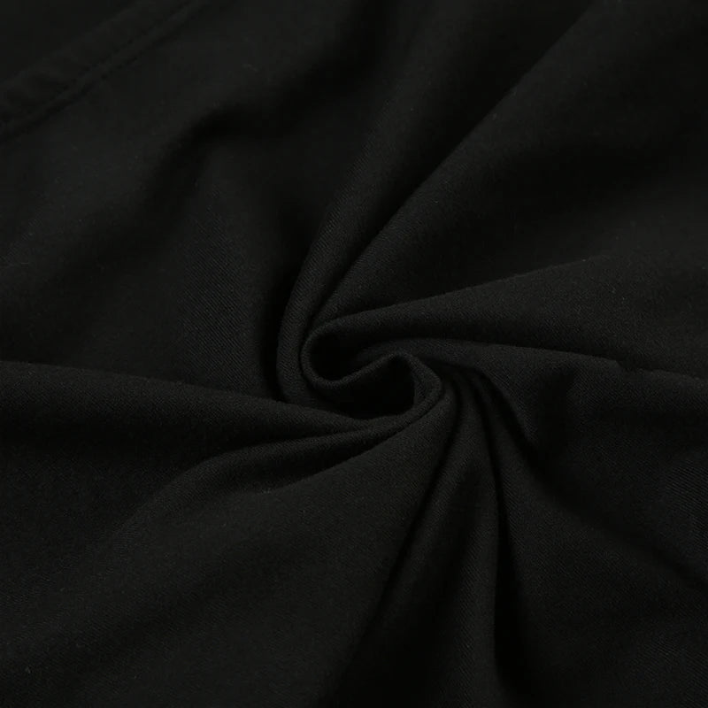 CIBBAR Gothic Print Black Tube Top Women Strapless Skinny Cropped Tops Summer Casual Chic Graphic Tees y2k Streetwear Vest Basic