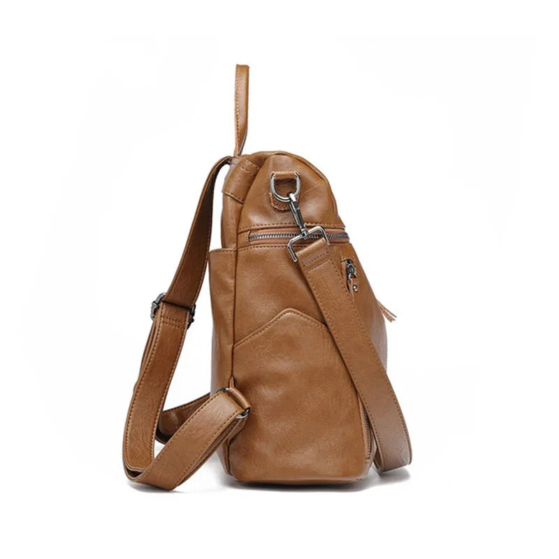 Luxury Genuine Leather Women's Backpack High Quality Fashion Cowhide Backpacks Women Casual Large Capacity Brand Shoulder Bags