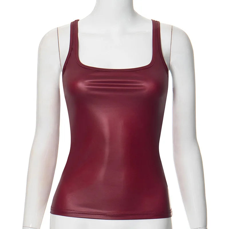 Solid Tank Top Women Edgy Clothes Y2k Accessories Sleeveless Ropa De Mujer Square Collar Camison Verano Korean Fashion Clothing