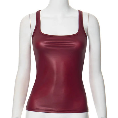 Solid Tank Top Women Edgy Clothes Y2k Accessories Sleeveless Ropa De Mujer Square Collar Camison Verano Korean Fashion Clothing