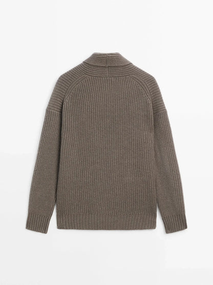 Ethereal costume 2025 massidutti spring new style of Old Money Wind Casual British Soft Double-Breasted V-Neck Knitted Cardigan