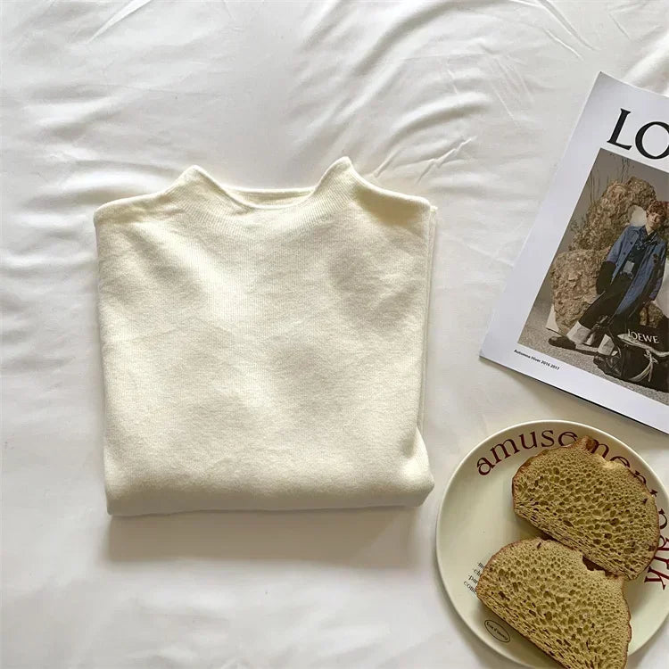 2025 Women Turtleneck Knitted Pullovers Solid Sweater Harajuku Korean Soft Warm Knitwear Autumn Winter Fashion Slim Jumpers Tops Badiee Stylez