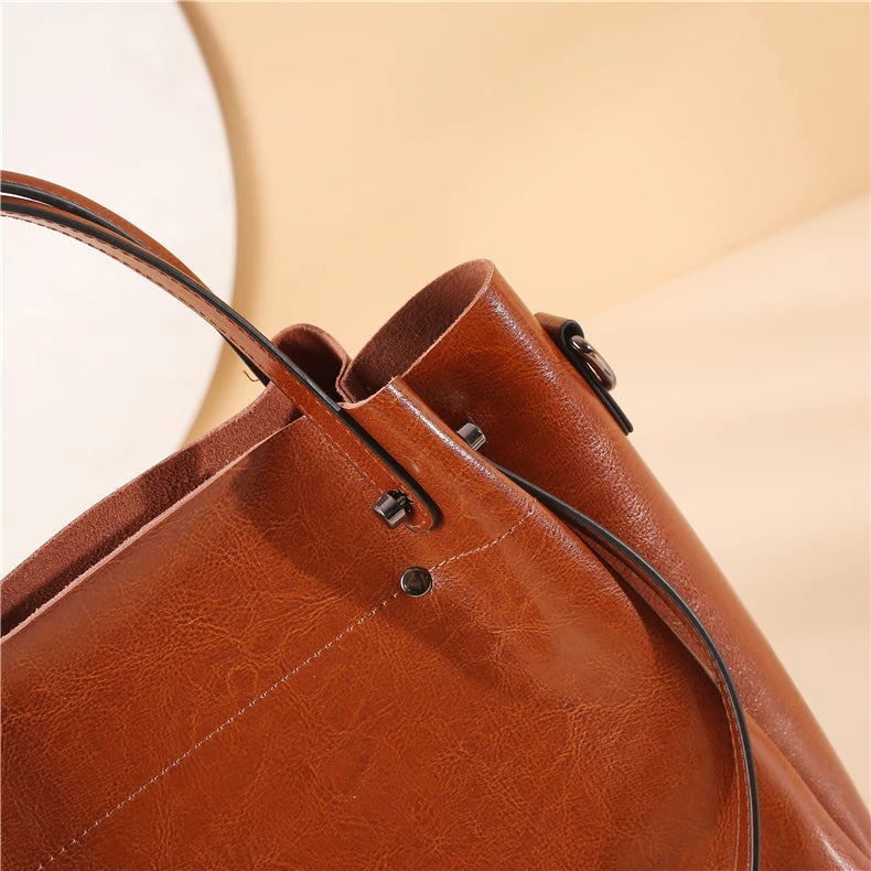 Burminsa Retro Cowhide Genuine Leather Handbags For Women 2025 Luxury Designer Work Tote Shopping Ladies Shoulder Crossbody Bags