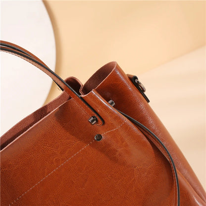 Burminsa Retro Cowhide Genuine Leather Handbags For Women 2025 Luxury Designer Work Tote Shopping Ladies Shoulder Crossbody Bags