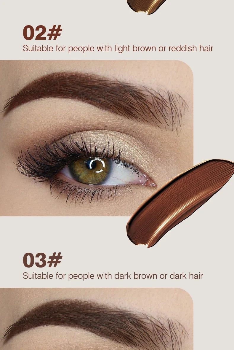 Natural Liquid Dyeing Eyebrow Cream Set Waterproof Shaping Brown Tint Pointed Tube Eyebrow Henna Mascara Paint Brush Makeup Tool