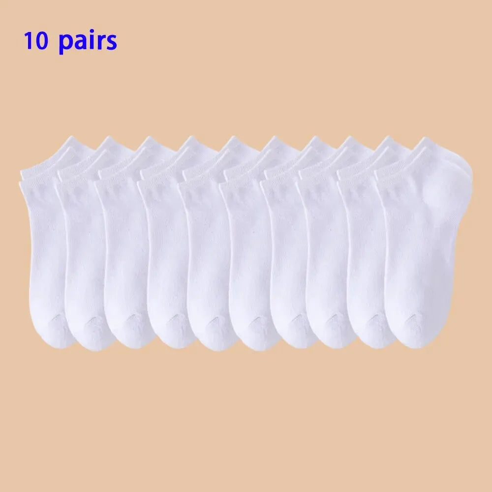 Unisex 40/20/10 Pairs of Solid Color Socks, Soft and Lightweight Ankle Socks, WOMEN'S Casual Boat Socks, Low Cut Ankle Socks Badiee Stylez