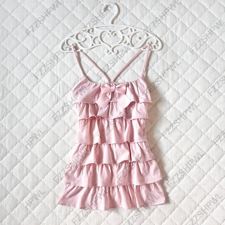 Y2K Dress Frock Hip Hop Grunge Goth Streetwear High street Pleated skirt Kawaii Unique Summer Cool Chic Dark style Jersey dress Fen 4