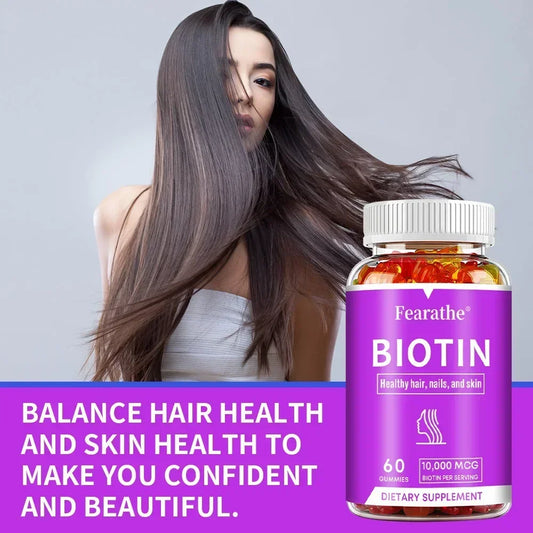 Biotin Gel 10000mcg [Highest Potency] Healthy Hair, Skin & Nails Vitamins for Women, Men & Children