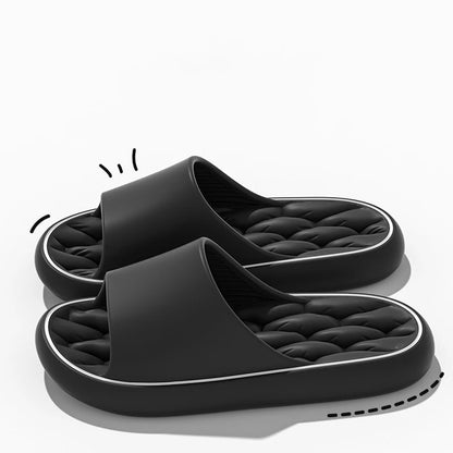 Super Light Soft Slippers Simple Fashion Slides EVA Elastic Shoes Colorful Sneakers In Door Bathroom Flip Flops black