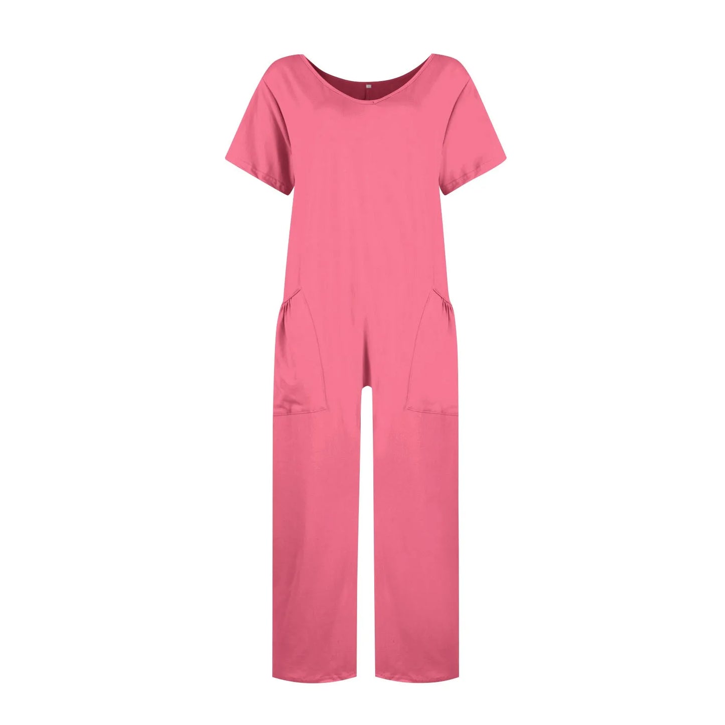 jumpsuit women Fashion Casual Short Sleeve Jumpsuits Loose and comfortable Pullover bodysuit With Pockets trend monos largos Badiee Stylez