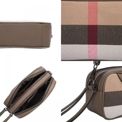 Genuine Leather Fashion Camera Bag Women Luxury Crossbody Shoulder Bags Messebger Canvas Brand Designer Handbags Square Black