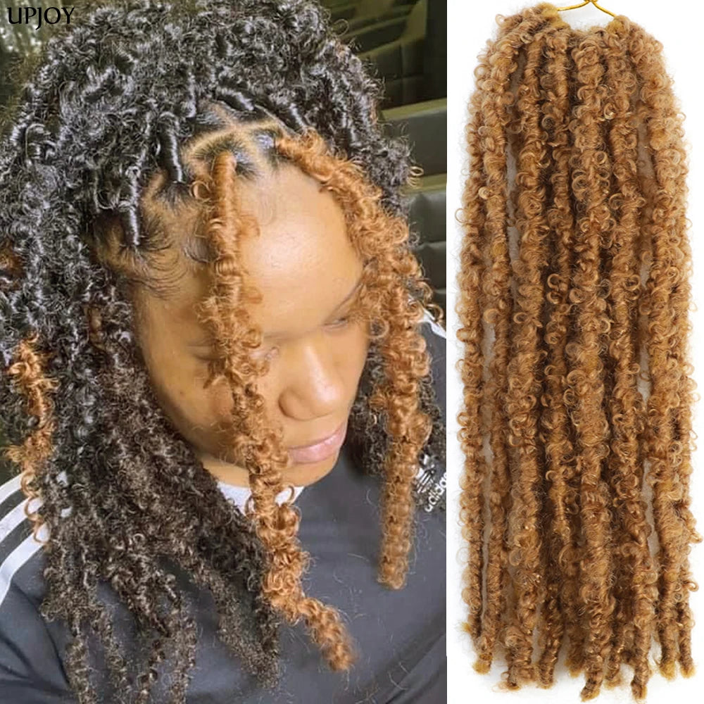 Butterfly Locs Crochet Hair 12 inch Handmade Butterfly Soft Locs Crochet Hair Extensions Synthetic Braiding Hair 12Strands/pack Badiee Stylez