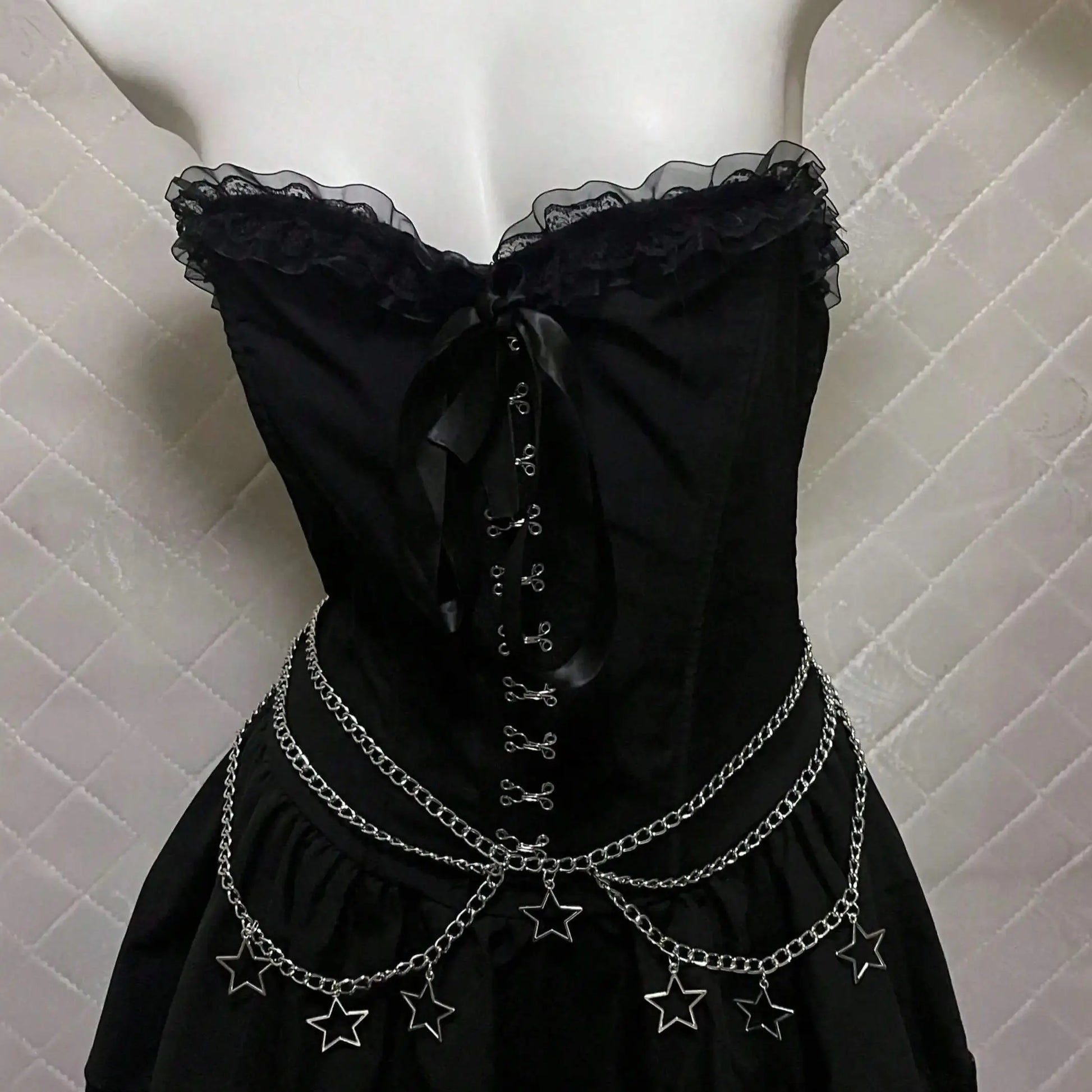 Punk Goth Steam Five-Pointed Star Waist Chain,JK Accessory Skirt Chain,Subculture Waist Belt,Y2K
