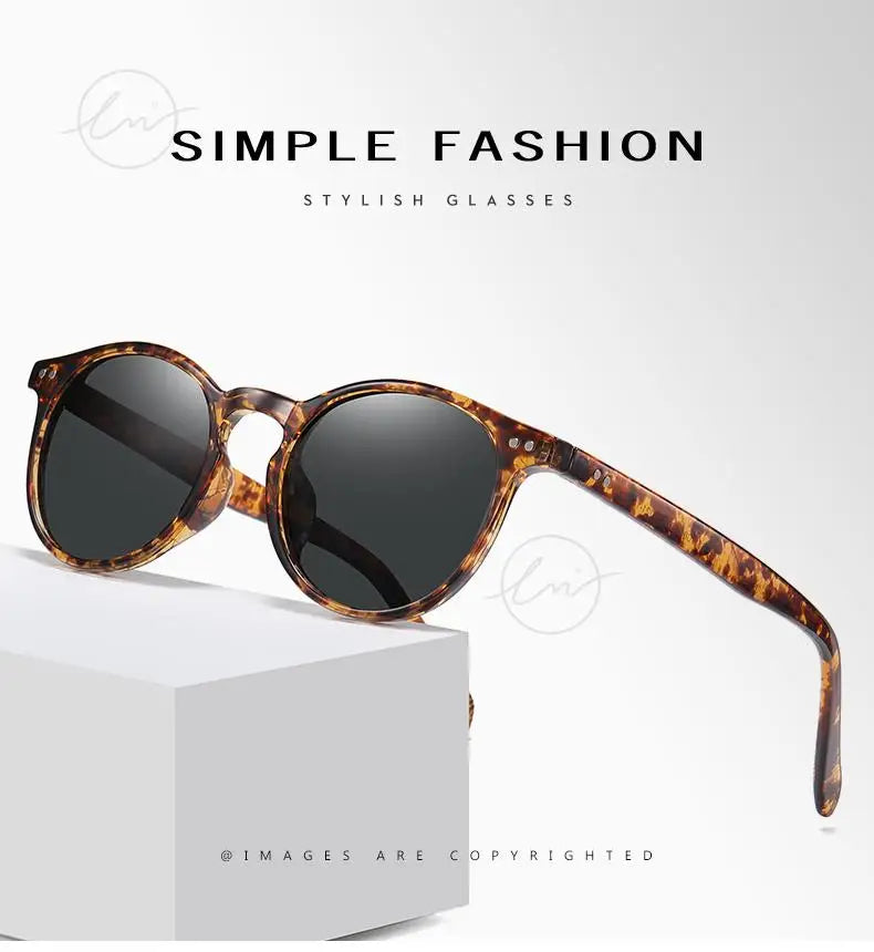 LM Retro Round Sunglasses Women Men Ultralight TR90 Polarized Unisex Driving Shades Vintage Sun Glasses UV400 Gafas De Sol