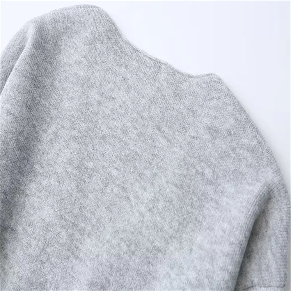 Women Solid Color Lace-up Knitted Sweater Jacket Female Cardigan with Belt Autumn and Winter Woolen Simple Cardigan Sweater