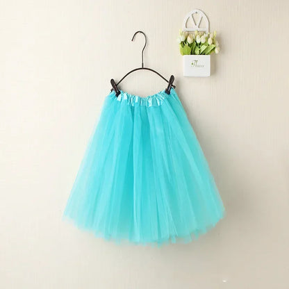 Women Summer Vintage Tulle Skirt Adult Fancy Ballet Dancewear Party Costume Ball Gown Mini Skirt light blue One Size