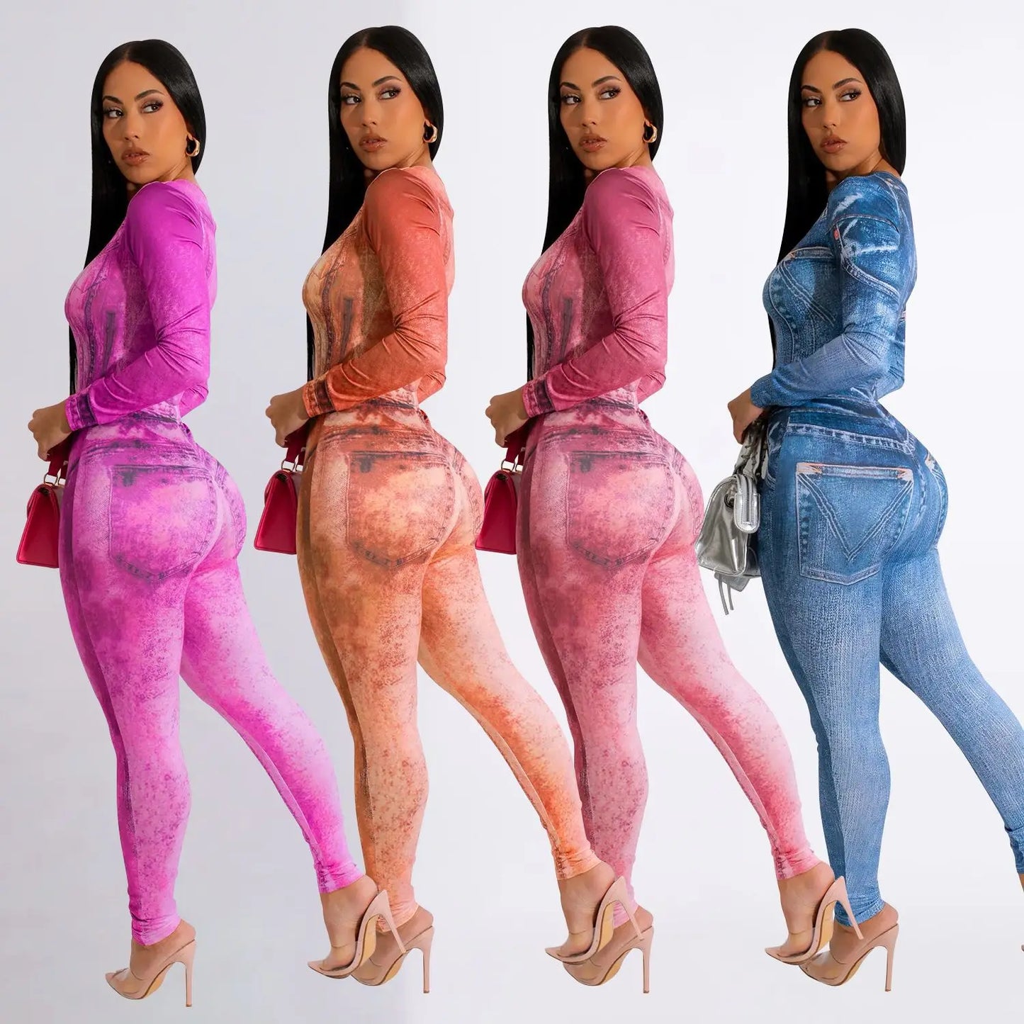 Fashionable Printed Long Jumpsuit Women's Clothing  Amazon Best Seller New Style Tight Fitting European And American Wear Badiee Stylez