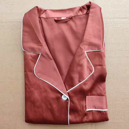 Monogram Bridesmaids Bridal Party Pyjamas Personalized Silky Satin Pajamas Bride and Bridal Squad Silk Satin Wedding Pyjama Set orange