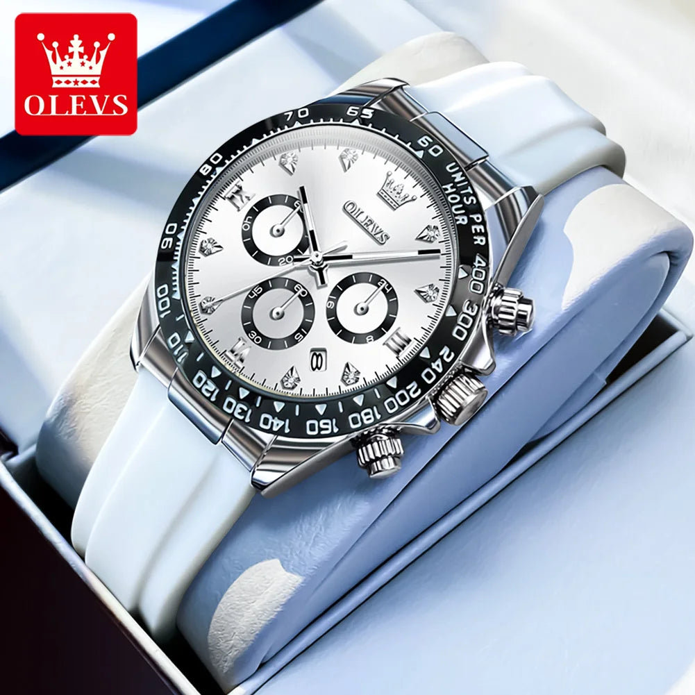 OLEVS 5618 Woman Watch Fashion Original Quartz Watch Waterproof Luminous Chronograph Date Sports Watches For Woman With Box Silver White CHINA Yes