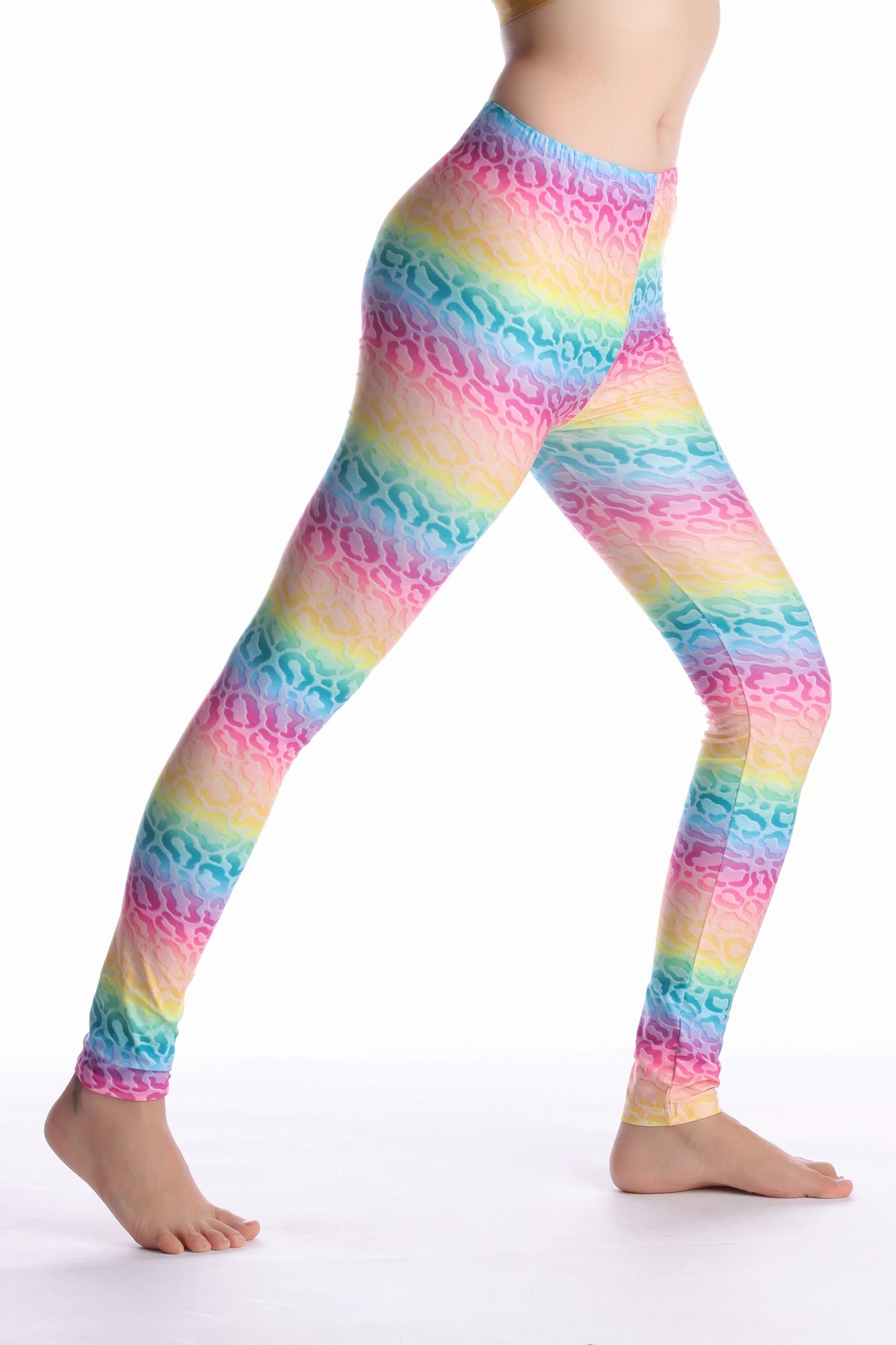 Women Leggings High Waist Cartoon Comic Beauty Print Trousers Soft Female Casual Elastic Pant