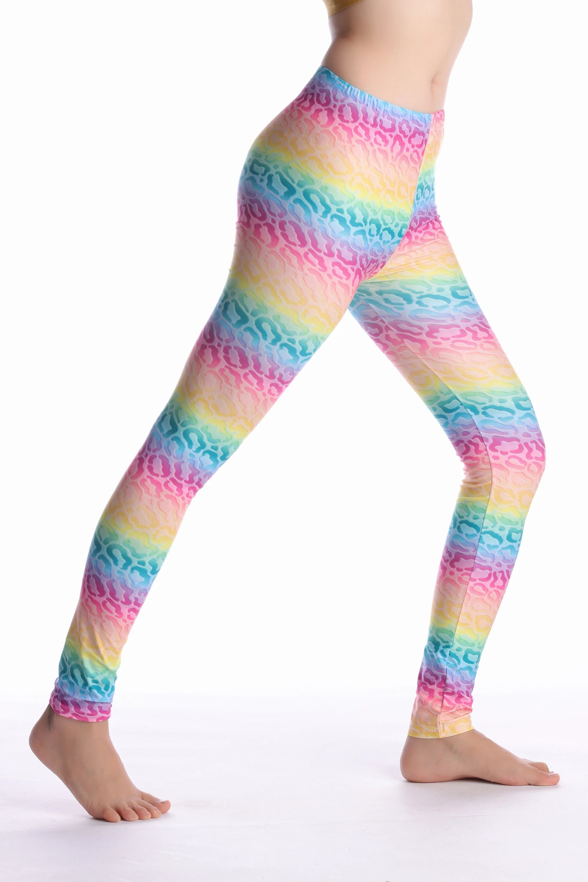 Women Leggings High Waist Cartoon Comic Beauty Print Trousers Soft Female Casual Elastic Pant