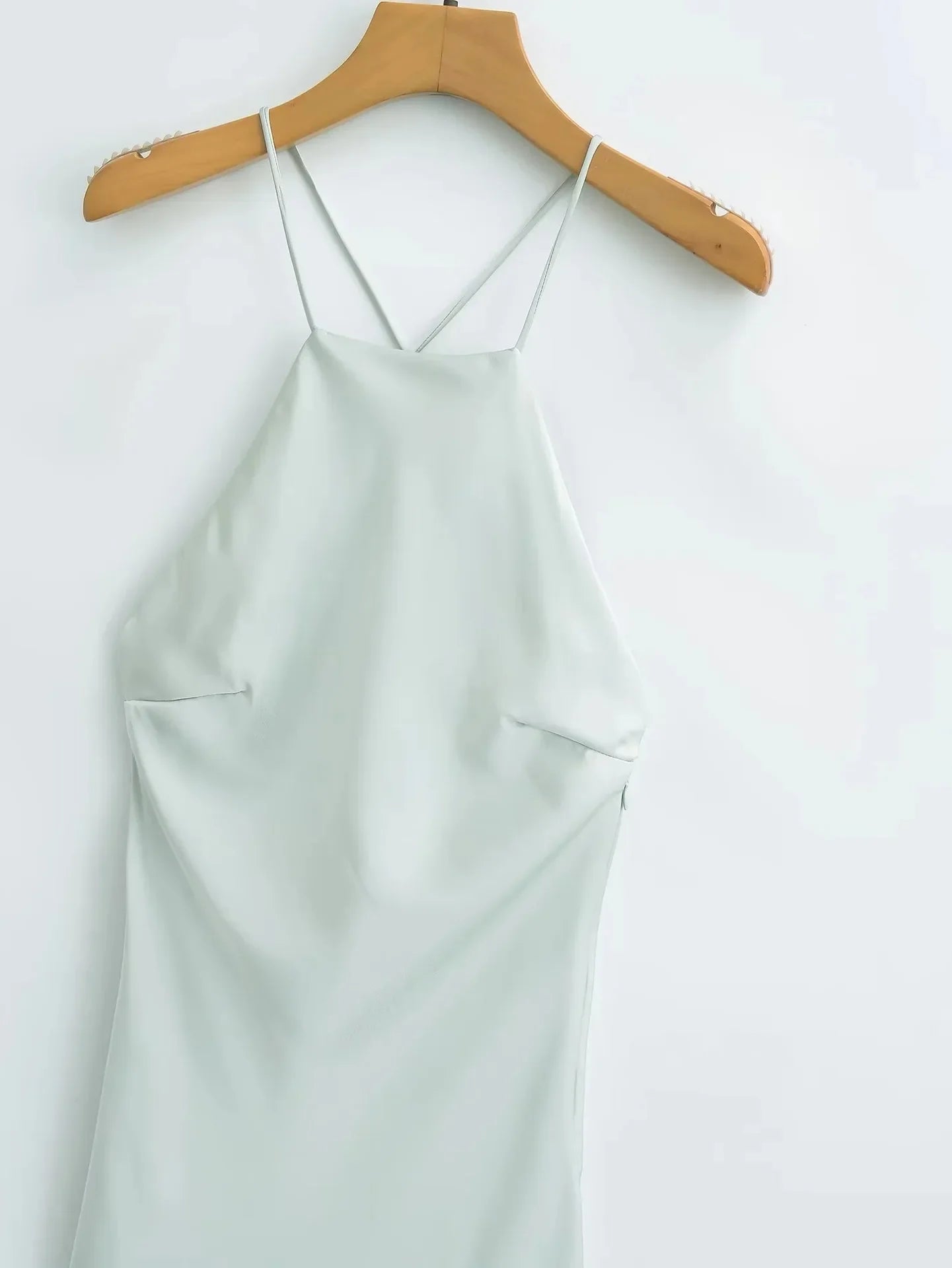 2023 Summer New Women's Dress Tanksilk-satin Feeling Sleeveless Dress 9588 Western Style Fashion