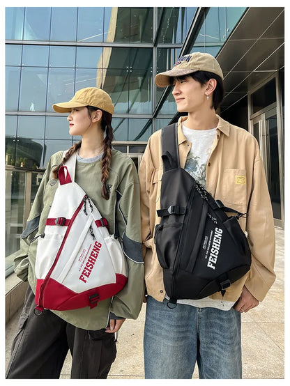 New Y2k Portable Light Nylon Crossbody Bag Trendy Rucksack Travel Shoulder Bag Casual knapsack Outdoor Sports Unisex Chest Packs