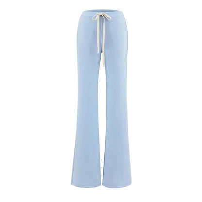 High waisted wide leg micro flared pants spring new style with a drooping feel, home stretch casual pants pantalones mujer