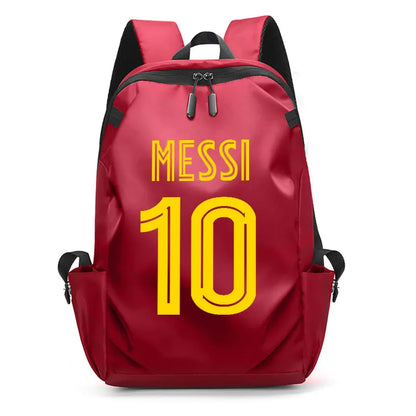 Football Super Stars MESSI Backpack Boy Girl Unisex College Student Backpack Women Men Laptop Teens Student USB Port Rucksack Red B065