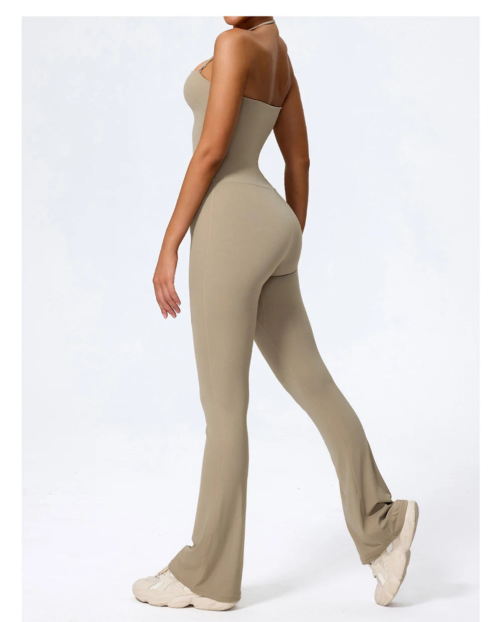 Fashionable Peach-Shaped Hip-Lifting And Neck-Hanging Yoga Jumpsuit For Women Casual And Slightly Flared Fitness Yoga Wear Badiee Stylez