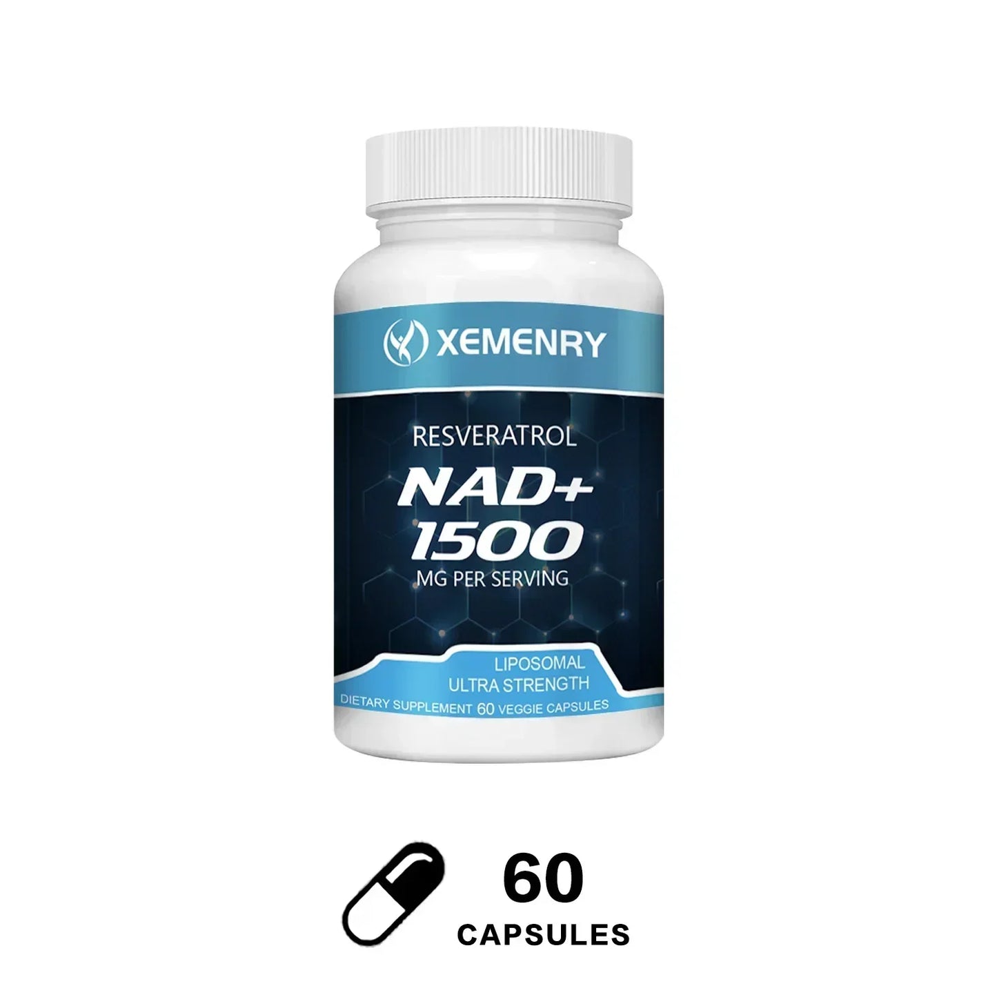 NAD + Resveratrol - Anti aging, Boost Energy, Cell Repair and Skin Health 60 Capsules