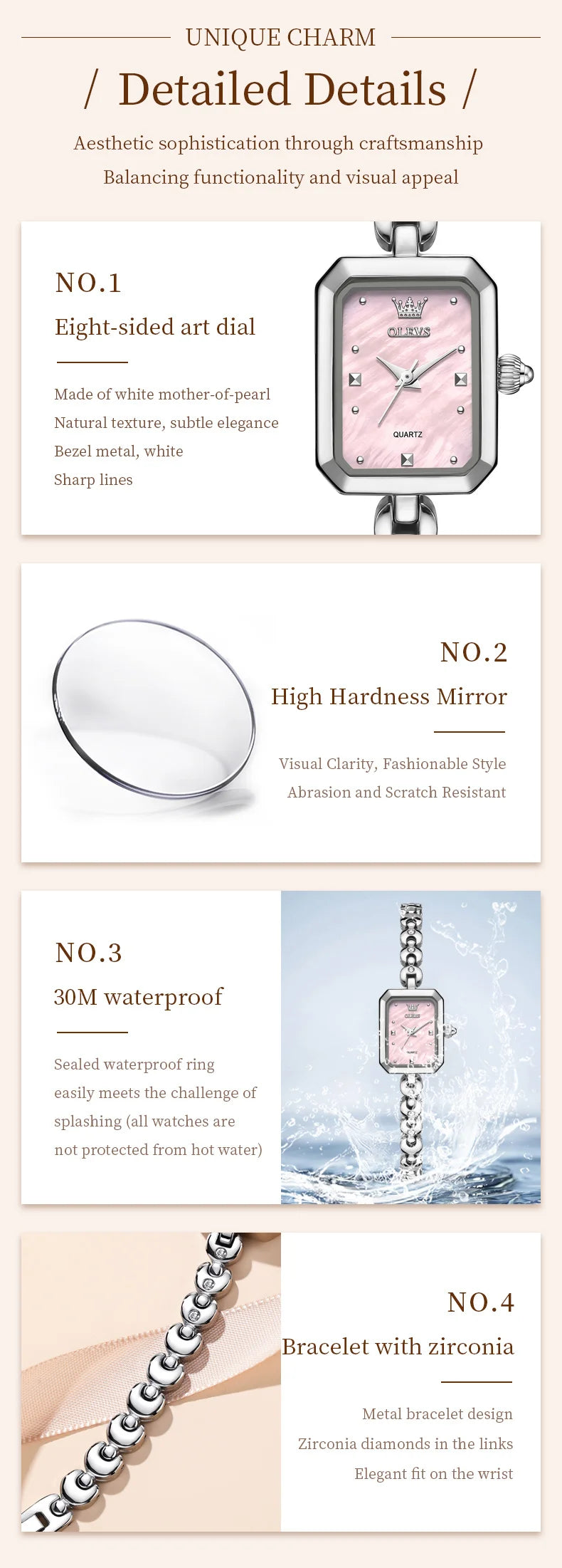 OLEVS 3665 Woman Watches Original Elegant Fashion Square Quartz Watch Chain Bracelet Ladies Watch Bracelet Gifts New Reloj Mujer