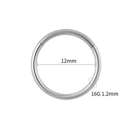 Right Grand ASTM F136 Titanium Hinged Hoop Nose Rings 20G 18G 16G Septum Ring Body Piercing Jewelry Helix Cartilage Rook Earring Titanium 1.2x12mm