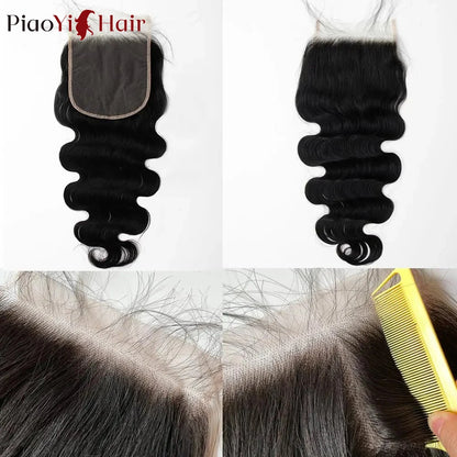 Body Wave Bundles And Closure Human Hair Bundles With Closure 20 22 24 Inch Raw Human Hair Weave Extensions Closure Human Hair