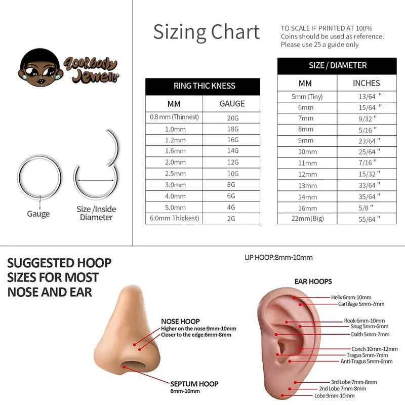 ASTM F136 Titanium Nose Rings Septum Piercing 16G Marquise Earring Helix Daith Piercing Punk Implant Grade Titanium Body Jewelry Badiee Stylez