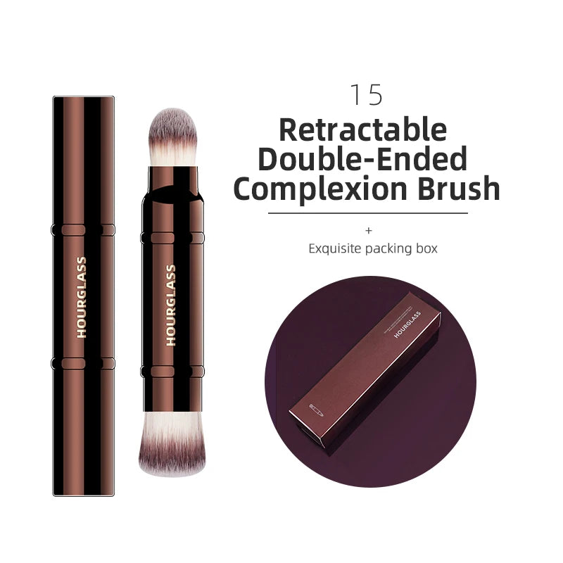 Hourglass Makeup Brushes Powder Foundation Concealer Blusher Bronzer Eye Shadow Eyebrow Eyeliner Sculpting Brush 15