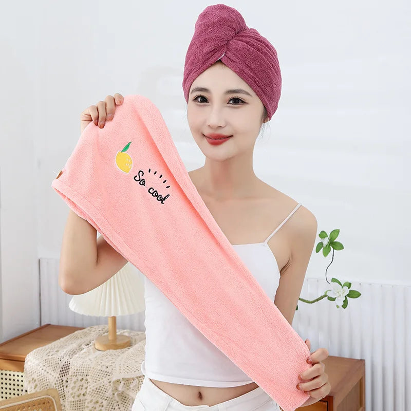 1pc Quickly Dry Hair Hat Super Absorbent Soft Bathroom Women Head Towels Girls Cute Hair Towel Hair Dry Wrap Bonnets Badiee Stylez