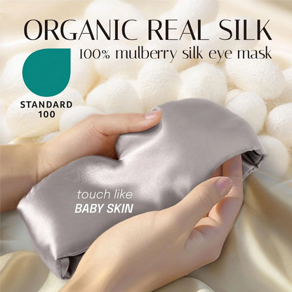 100% Mulberry Silk Sleeping Mask Eyepatch Blocking Light Eyemask Soft Padded Travel Sleeping Aid for Sleep Patch Slaapmasker Badiee Stylez