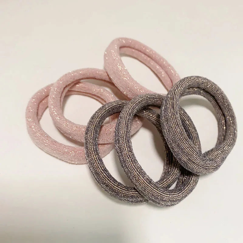 6PCS Women Glitter Hair Scrunchies Girls Elastic Hair Rubber Bands Hair Holder/Gum Hair Accessories Ponytail Hair Holders Badiee Stylez