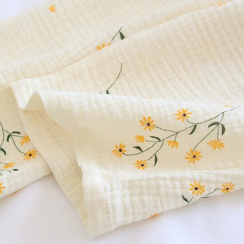 Fdfklak 2025 Spring Crepe Kimono Long Sleeve Home Clothes Female Sleepwear Gauze Cotton V-Neck Home Suit Women's Pajama