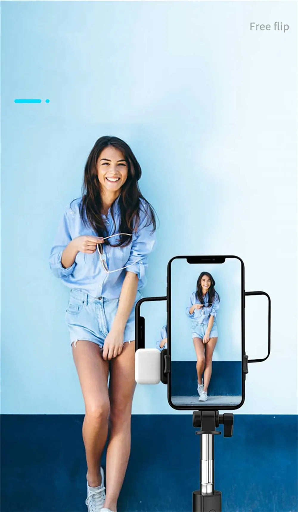 Portable Bluetooth Selfie Stick Tripod Holder with Remote Shutter Fill Light Extendable Wireless Remote Retractable Phone Stand Badiee Stylez